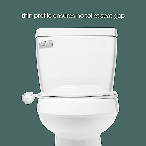 Brondell Fresh Spa Adjustable, Bidet Attachment FSA-25 for Toilet Seats with Adjustable Single Nozzle, Side Arm Control, Thin Profile, White (Dual Temperature)