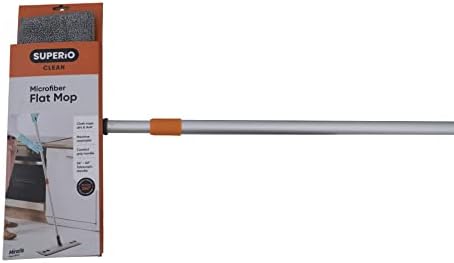 Superio Miracle Mop Set - Microfiber Flat Mop, Wet and Dust Mop, Best for Vinyl Plank, Hardwood, Laminate, Tile Flooring, Wall, with Aluminum Telescopic Handle, Velcro Microfiber Mop Pad, Grey