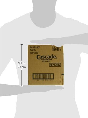 Cascade Rinse Aid Platinum Dishwasher Agent, Regular, 16 Fluid Ounce (Pack of 6)
