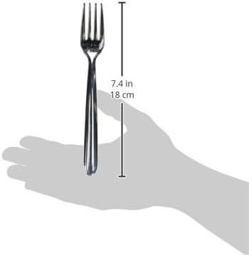Restaurantware Moderna 7.3 Inch Disposable Forks 250 Recyclable Plastic Cutlery - Crack-Resistant For All Types Of Meals Silver Plastic Party Forks