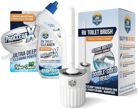 RV Toilet Brush and RV Safe Toilet Cleaner, Will Not Damage RV Seals, Made for RVs and Campers