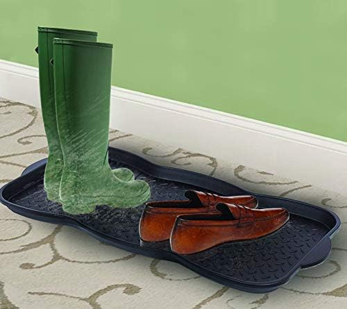 Superio Multi-Purpose Shoe and Boot Tray and Scraper- Protect Floors from Water Ice and Mud - Remove Mud, Dirt, Snow, and Sand