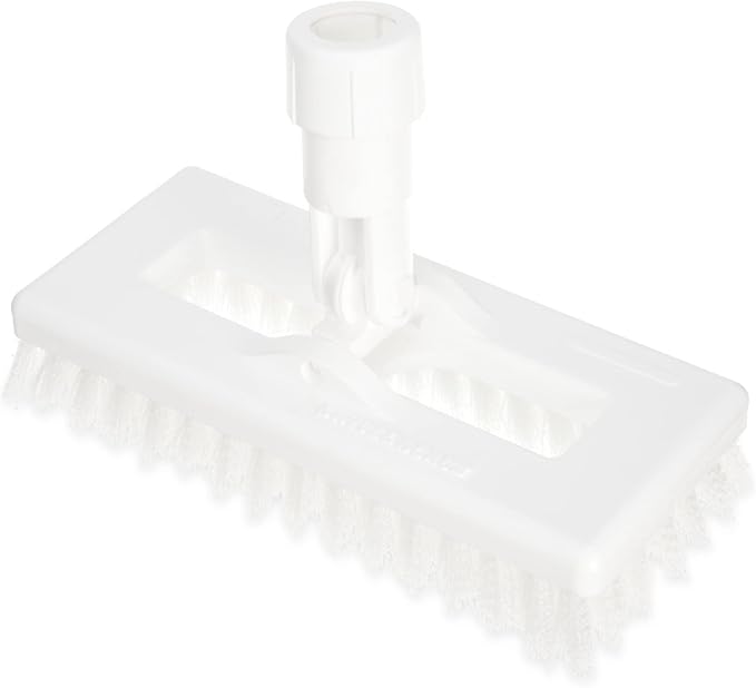 SPARTA 3638831EC05 Polyester Rectangle Scrub Brush, Floor Brush, Cleaning Brush With Swivel Head For Cleaning, 8 Inches, White