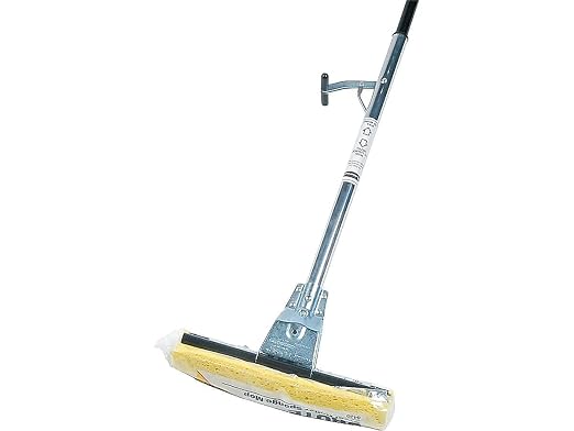 Rubbermaid Commercial Products Cellulose Sponge Mop with Steel Handle (FG643500BRNZ) Metal, 1 EA
