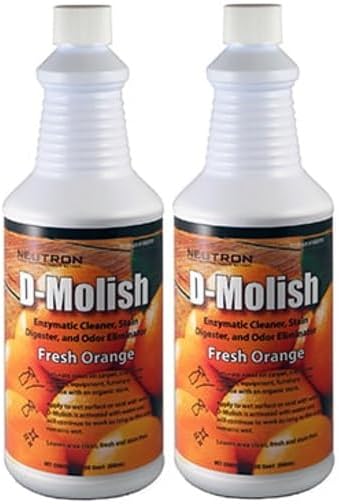 D-Molish Enzymatic – Fresh Orange – Stain & Odor Remover, Pet-Safe Drain & Grease Trap Treatment – Bathroom, Tile, Grout & Carpet (Quart) (2)