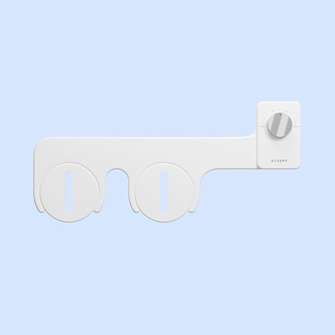TUSHY NEW Fresh Dual Nozzle Cool Water Bidet: Ultra Slim Toilet Seat Attachment Sprayer with Luxury 2 in 1 Front & Rear, Self-Cleaning, 180º Clean (DIY Install, 10 Minutes), Non-Electric, Bamboo Knob