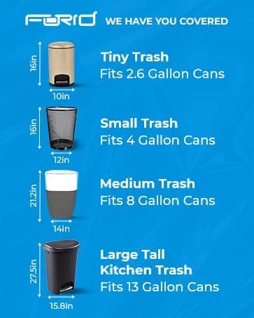 FORID Clear Small Trash Bags, 4 Gallon Garbage Bags, Wastebasket Bin Liners 330 Count Plastic Trash Bags for Bathroom Bedroom Office Trash Can 15 Liters - Durable & Thick Trash Bag (Pack of 2)