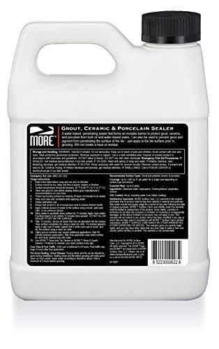 MORE Grout, Ceramic & Porcelain Tile Sealer - Water-Based Grout Sealer - Stain, Tile & Grout Protection - for Bathrooms, Showers & Floors - Prevent Grout Haze - Safe & Easy to Use - Unscented - 32oz