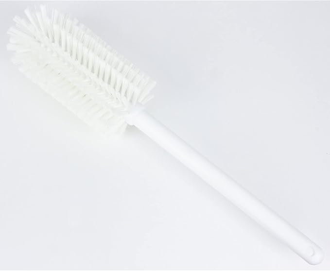 SPARTA Large Water Bottle Brush Ideal for Wide-Mouth Jars, Bottles and Tumblers, Dishwashing Tool with Handle for Home and Commercial Kitchens, Plastic, 16 Inches, White, (Pack of 4)