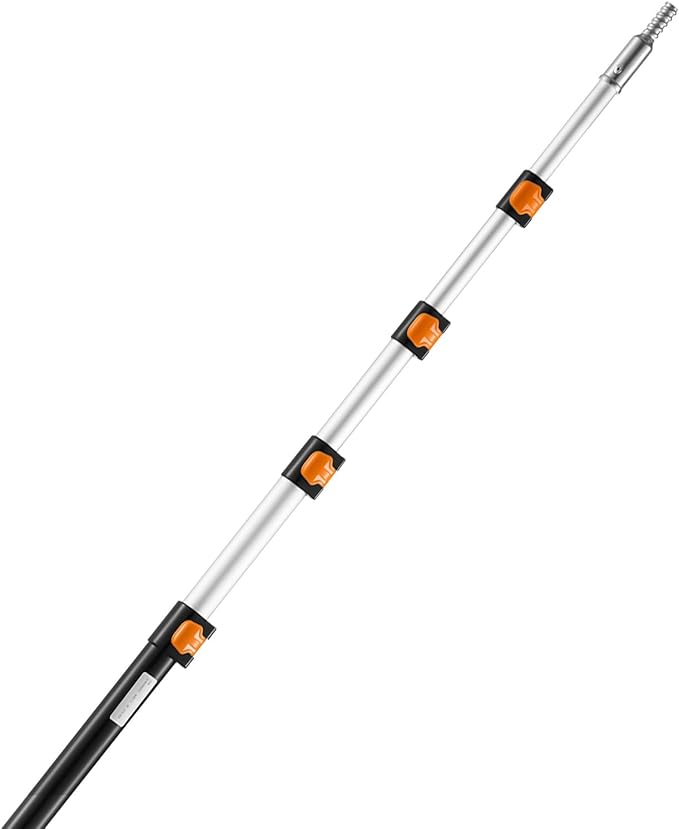VEVOR Telescopic Extension Pole, 6-24 FT Multi-Purpose Extension Pole, Sturdy Aluminum Alloy Paint Extendable Pole with Flip-Lock Design, Telescopic Pole for Painting, Dusting and Cleaning