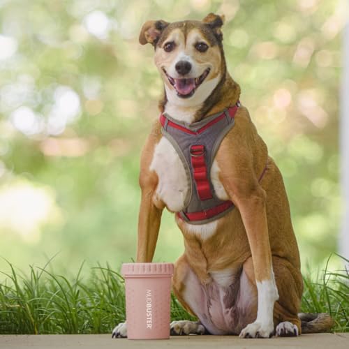Dexas MudBuster Medium Dog Paw Cleaner, Blush, Fits 1.5"-2.5" Wide Paws, Gentle Silicone Bristles for Quick, Easy Cleaning
