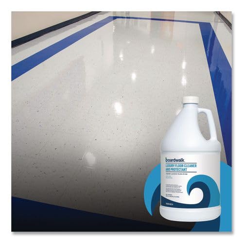 Boardwalk Luxury Floor Cleaner & Protectant, 1 Gallon Bottle, 4-Pack, Lemon Scent, Neutral Cleaning Formula, Proprietary Blend, Made in the USA