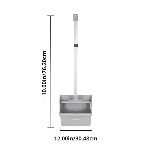SPARTA Color Coded Upright Dustpan with 30 Inch Aluminum Handle, Serrated Edge and Locking Yoke, Standing Commercial Floor Dust Pan, Lime, Pack of 6