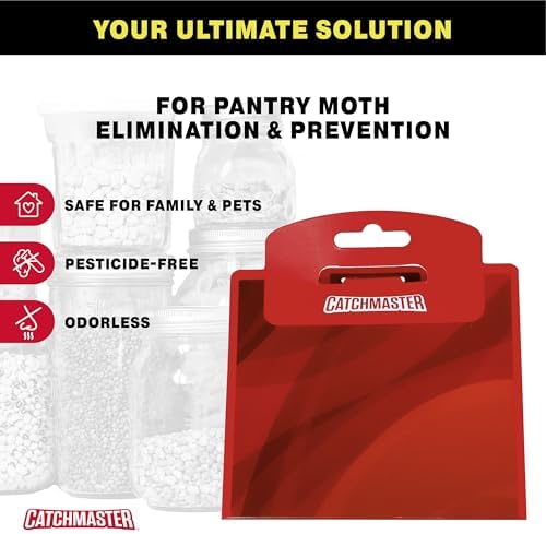 Catchmaster Premium Clothes & Pantry Moth Trap Bundle, Sticky Odorless Glue Traps, Pheromone Attractant, for Closets Wardrobes Cabinet Drawers,Food Storage & Cabinet, PheroGuard Technology (12-Traps)
