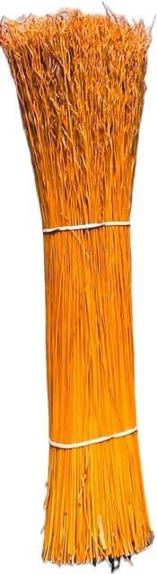 1 Pound Bundle Natural or Dyed/Colored Broomcorn Hurl for Broom Making and Crafting (Orange, 20 Inch)