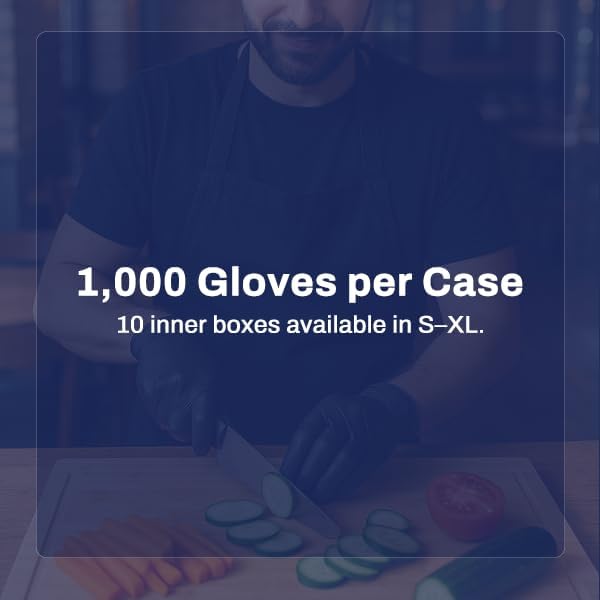 Black Nitrile Gloves - Powder-Free, Latex-free, Disposable - Tattoo, Food Handling & Service, Cleaning, PPE