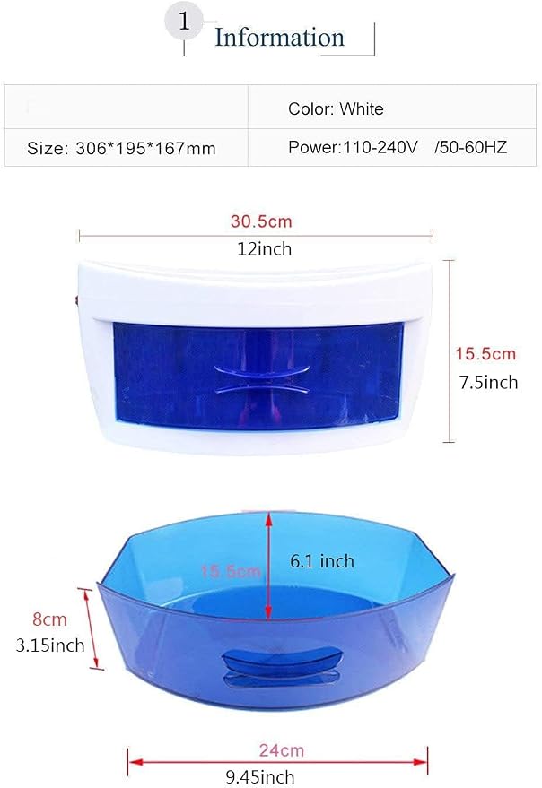 Nail Tool Sterilizer Disinfection Cabinet Ozone Disinfect for Nail Tools Nail Art Equipment Tool Manicure Portable Nail Disinfection Box Hairdressing Tool,Multipurpose for Health & Household