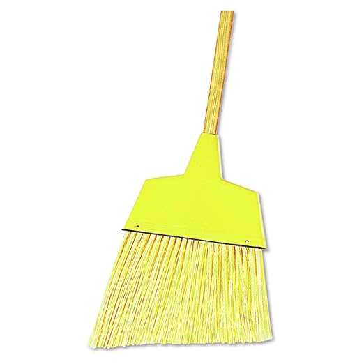 Boardwalk BWK932AEA Angler Broom, Plastic Bristles, 53" Wood Handle, Yellow