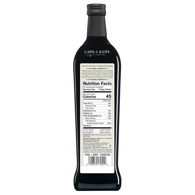 Kirkland Signature Organic Balsamic Vinegar, 1 Liter (33.81 Fluid Ounce)