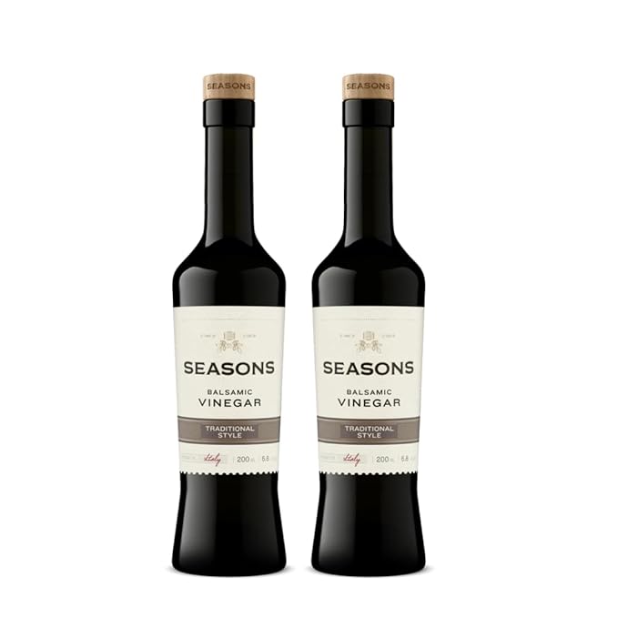 Seasons 18-Year Aged Traditional Balsamic Vinegar – Rich & Velvety Italian Balsamic, Perfect for Drizzling, Marinades, and Gourmet Cooking (375ml)