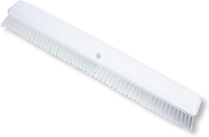 SPARTA 41891EC02 Omni Sweep Plastic Push Broom Head, Heavy Duty, Industrial Broom With Color Code System For Outdoor, Indoor, Garage, Concrete, Patio, Kitchen, Bathroom, 24 Inches, White