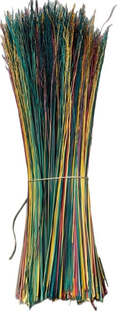 1 Pound Bundle Natural or Dyed/Colored Broomcorn Hurl for Broom Making and Crafting (Multi Color Mix, 20 Inch)