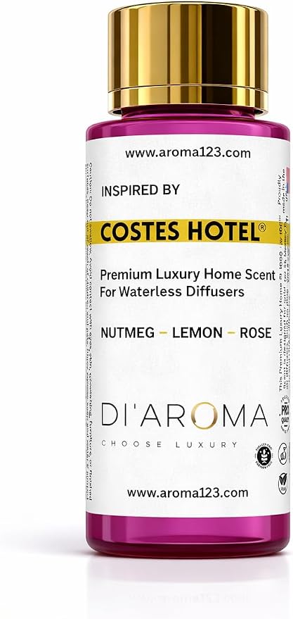 Di’Aroma Luxury Hotel Resort Collection Costes Hotel 60ml 2 Fl Oz - Fragrance Oil, Diffuser Oil for Waterless & Cold-Air Diffusers, Premium Air Freshener (2 Fl Oz, Costes Hotel)