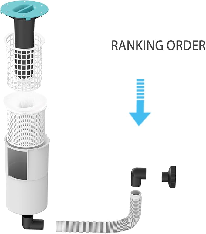 Surface Float Skimmer,No Installation Required, no Adjustable Bracket Required,Comes with 10 Filter Socks, Special Note: The Pool Pump Flow Rate Must not Exceed 2100 GPH (Turquoise)