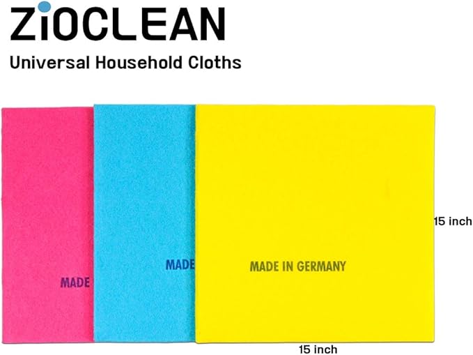 30 Packs German Universal Household Color Dish Cloths 15 inch x 15 inch Wide Size Machine Washable Super Absorbent, Drying Eco-Friendly Cloth