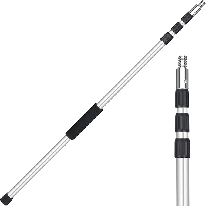Lineslife Telescoping Pole, 4-12 FT Paint Roller Extension Pole, Multi-Purpose Sturdy Aluminum Alloy with Twist-Lock Design for Windows, Painting, Dusting and Cleaning