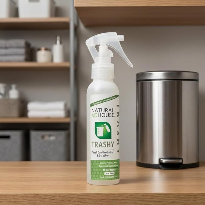 Enzyme Trash Can Deodorizer Refill - Natural House Trashy - Probiotic Odor Eliminator Bulk - Kitchen, Diaper Pail, Litter Box - Plant-Based, Septic Safe - Botanical Scent - 128 oz