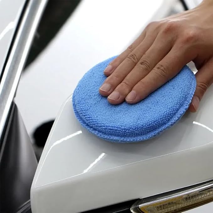 1/2/5PCS 5'' Inch Soft Microfiber Car Wax Applicator Pad Polishing Sponge for Apply and Remove Wax Auto Care Car Cleaning(1PCS)