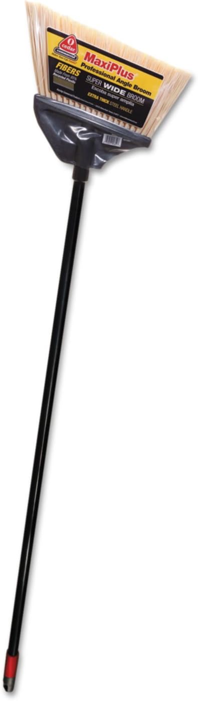 O-Cedar Commercial 91351CT Maxi-Angler Broom Polystyrene Bristles 51-Inch Handle Black 4/Carton