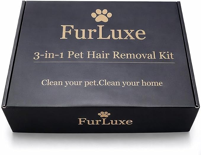 3-in-1 Pet Hair Remover Kit – Reusable Lint Roller, Deshedding Brush & Grooming Glove for Dogs & Cats – Removes Fur from Furniture, Carpet & Clothes