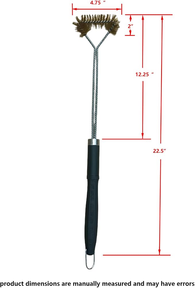 SUNRISE Fryer Brush with Long Handle (Brass with Plastic Handle, Single Brush)