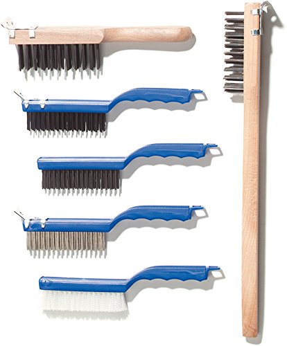Carlisle FoodService Products Stainless Steel Wood Handle Scraper with Carbon Steel Bristles, Grill Brush, Grill Cleaning Brush with Carbon Steel Wire Bristles for Cleaning, 20 Inches, Tan, (12 Pack)