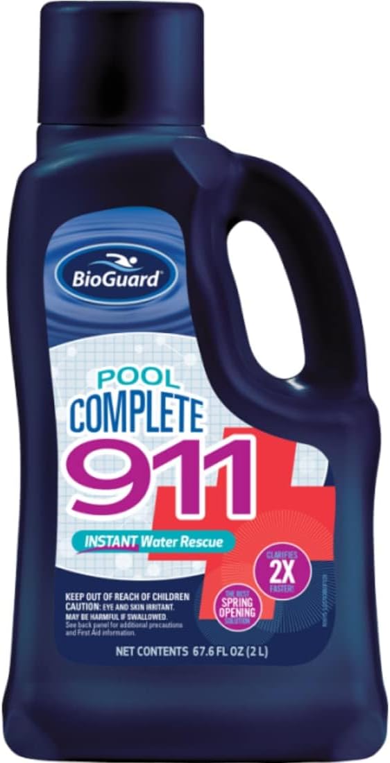 BioGuard Pool Complete 911, 2 Liter, Single Pack | Instant Water Rescue for Cloudy Water, Clarifies 2x Faster, Ideal for Spring Opening