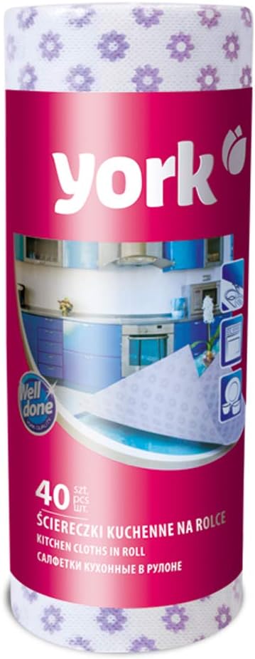 York Multipurpose Cleaning Disposable Household Towels, Reusable Kitchen Highly Absorbent Clean Cloth Wipes In Roll 40 Pcs