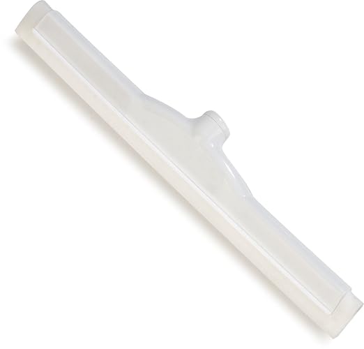 SPARTA 4156702 Plastic Floor Squeegee, Shower Squeegee With Double Foam For Window, Glass, Shower Door, Floor, Windshield, 18 Inches, White, (Pack of 6)