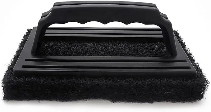 12-Pack Heavy-Duty Black Scrubber Brush for Grills, Griddles & Bakeware - Cold Surface Use Only, Durable Bristles, Ergonomic Handle, Ideal for Home, Restaurant & Commercial Use