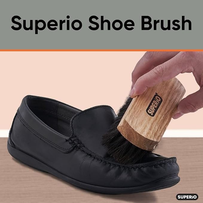 Superio Shoe Brush - Premium 7" Soft Bristles - Ideal for Cleaning and Polishing Shoes and Boots - Creates an Inimitable Shine on Leather - Sturdy and Durable,6 Pack