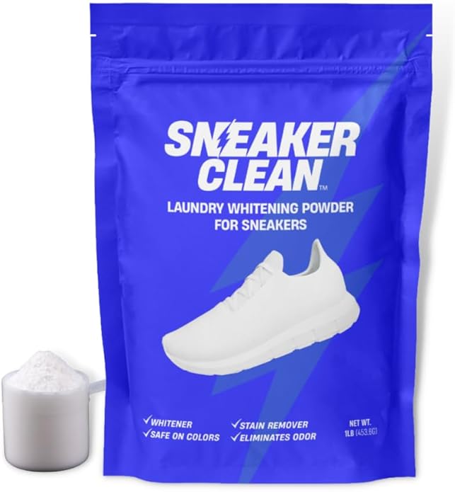Sneaker Cleaner Kit, Shoe Cleaner for White & Colored Sneakers, Stain Remover, Deodorizer Powder, Washing Machine Safe