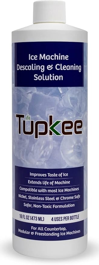 Tupkee Ice Machine Cleaner and Descaler - 16 fl oz, Nickel Safe Ice Maker Cleaner - Compatible with All Major Brands (Scotsman, KitchenAid, Affresh) - Made in USA