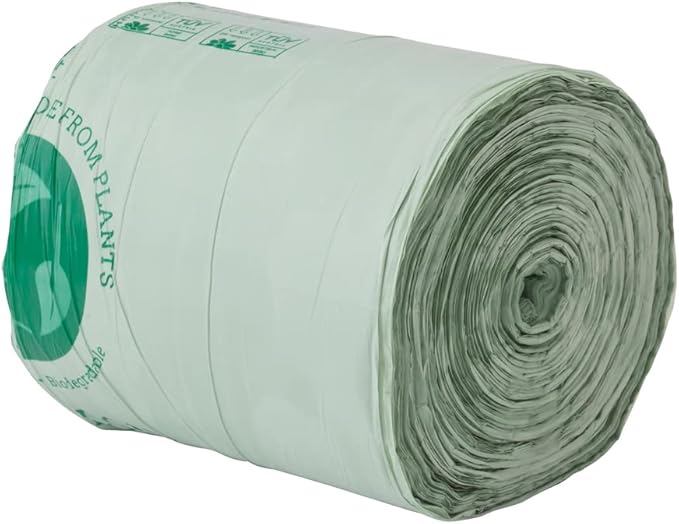Restaurantware-RW Eco 8 Gallon Biodegradable Garbage Bags, 100 Compostable Trash Bags - Star Seal Bottom, Won't Tear Or Leak, Green Plastic Trash Can Liners, BPI-Certified, For Office And Homes