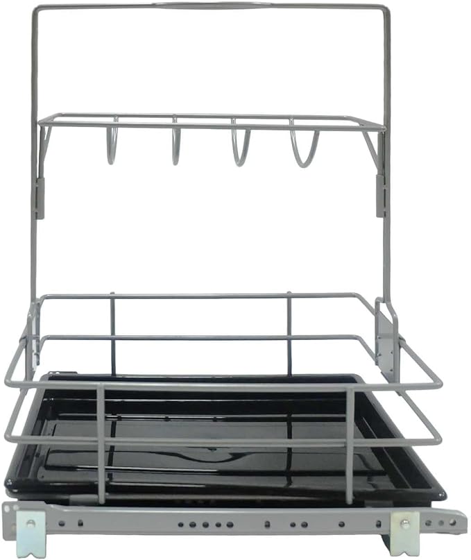 Under Sink Organizer(11.18" W X15 D) Pull Out Cabinet Organizer For Cleaning Supplies, Under Sink Slide Out Cleaning Caddy, Under Kitchen Bathroom Sink Organizer
