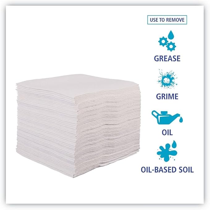 Boardwalk BWK-V030QPW 12 in. x 13 in. DRC Wipers - White (90 Bag, 12 Bags/Carton)