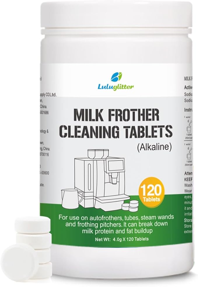 milk frother cleaning tablets 4g120t milk system cleaner easily remove milk residue ad build-up in steam wands, valves, and tubes