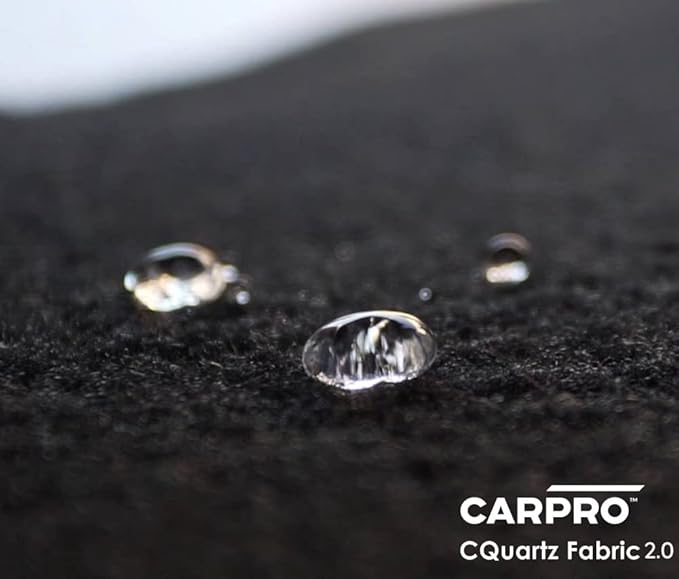 CARPRO CQUARTZ Fabric 2.0 - Upholstery Fabric Protector, Super Hydrophobic Repels Water, Stain Resistant, Resist UV Fading, Up to 12 Months, Convertible Tops, Carpets, Low VOC - 100mL (3.4oz)
