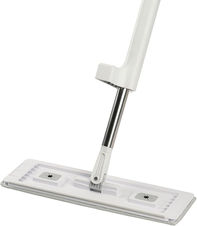 VEVOR Flat Mop, Self Wringing, Microfiber Floor Cleaner with 4 Reusable & Washable Pads for Dry & Wet Floor Cleaning, Microfiber Flat Mop with Stainless Steel Handle for Hardwood Laminate Tile Vinyl