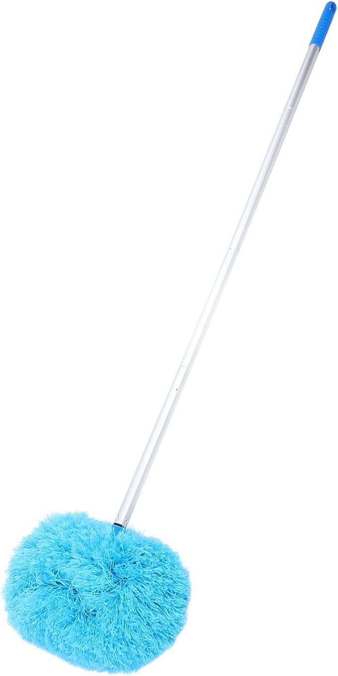 Long Handle Duster for Cleaning, 140cm 360 Degree Rotation Ceiling Fan Cleaner Microfiber Duster with Extension Pole for High Ceilings Furniture (Blue)
